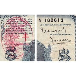 Nouvelles Hébrides - Pick 5 - 5 francs - Série N - 1945 - Etat : TTB-