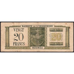 Nouvelles Hébrides - Pick 7 - 20 francs - Série F/T - 1945 - Etat : TB+