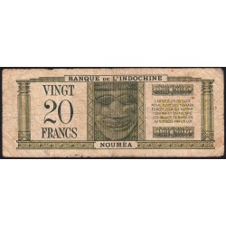 Nouvelles Hébrides - Pick 7 - 20 francs - Série F/T - 1945 - Etat : B