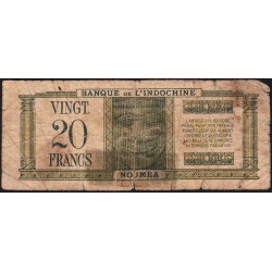 Nouvelles Hébrides - Pick 7 - 20 francs - Série F/T - 1945 - Etat : B-