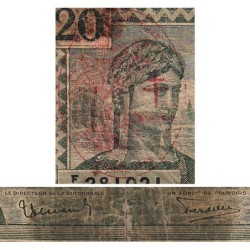 Nouvelles Hébrides - Pick 7 - 20 francs - Série F/T - 1945 - Etat : B-