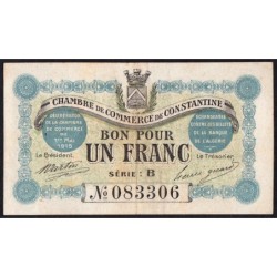 Algérie - Constantine 140-4 - 1 franc - Série B - 01/05/1915 - Etat : TTB-
