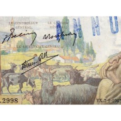 F 40-15 - 07/01/1943 - 1000 francs - Déesse Déméter - Série B.2998 - Annulé - Etat : SUP