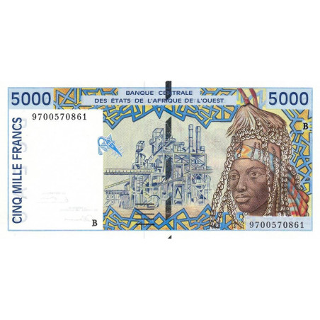 Bénin - Pick 213Bf - 5'000 francs - 1997 - Etat : NEUF