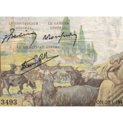 F 40-17 - 28/01/1943 - 1000 francs - Déesse Déméter - Série X.3493 - Etat : TB-