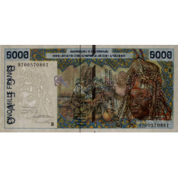 Bénin - Pick 213Bf - 5'000 francs - 1997 - Etat : NEUF