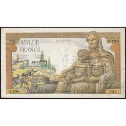 F 40-21 - 08/04/1943 - 1000 francs - Déesse Déméter - Série O.4704 - Etat : TB-
