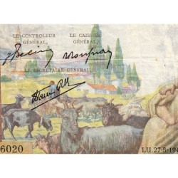 F 40-25 - 27/05/1943 - 1000 francs - Déesse Déméter - Série J.6020 - Etat : TB