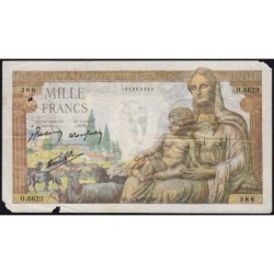 F 40-27 - 17/06/1943 - 1000 francs - Déesse Déméter - Série O.6623 - Etat : B+