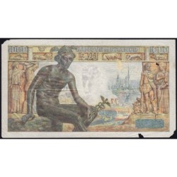 F 40-27 - 17/06/1943 - 1000 francs - Déesse Déméter - Série O.6623 - Etat : B+