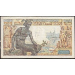 F 40-28 - 25/06/1943 - 1000 francs - Déesse Déméter - Série Q.6767 - Etat : TB+