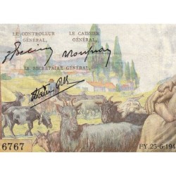 F 40-28 - 25/06/1943 - 1000 francs - Déesse Déméter - Série Q.6767 - Etat : TB+