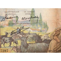 F 40-31 - 22/07/1943 - 1000 francs - Déesse Déméter - Série O.7287 - Etat : B