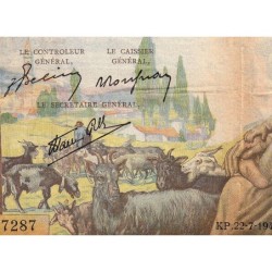 F 40-31 - 22/07/1943 - 1000 francs - Déesse Déméter - Série O.7287 - Etat : B-