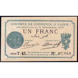 Algérie - Alger 137-4 - 1 franc - Série T.45 - 03/09/1914 - Etat : NEUF