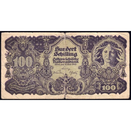 Autriche - Pick 118 - 100 schilling - Série 1109 - 29/05/1945 - Etat : TB-