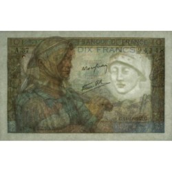 F 08-07 - 14/01/1943 - 10 francs - Mineur - Série A.37 - Etat : SUP