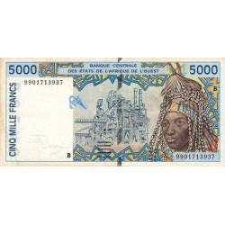 Bénin - Pick 213Bi - 5'000 francs - 1999 - Etat : TTB-