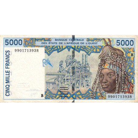 Bénin - Pick 213Bi - 5'000 francs - 1999 - Etat : TB+