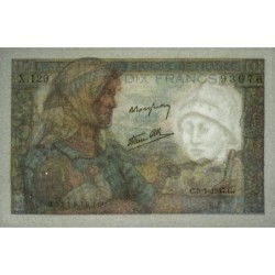 F 08-17 - 09/01/1947 - 10 francs - Mineur - Série X.129 - Etat : SUP+