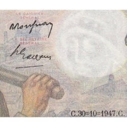 F 08-18 - 30/10/1947 - 10 francs - Mineur - Série G.141 - Etat : SUP