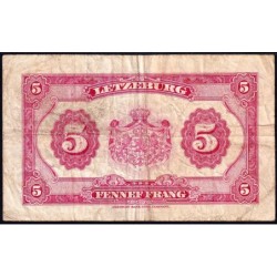 Luxembourg - Pick 43a - 5 francs - Sans série - 1944 - Etat : TB-