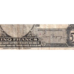 Luxembourg - Pick 43a - 5 francs - Sans série - 1944 - Etat : TB-