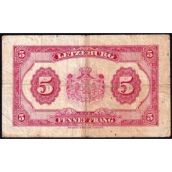 Luxembourg - Pick 43b - 5 francs - Série A - 1944 - Etat : TB-