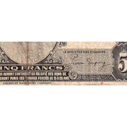 Luxembourg - Pick 43b - 5 francs - Série A - 1944 - Etat : TB-