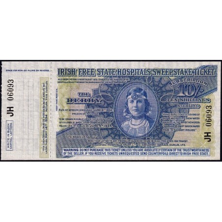 Irlande - 1934 - Loterie Sweepstake - Hôpitaux d'Irlande - Etat : TTB+ à SUP