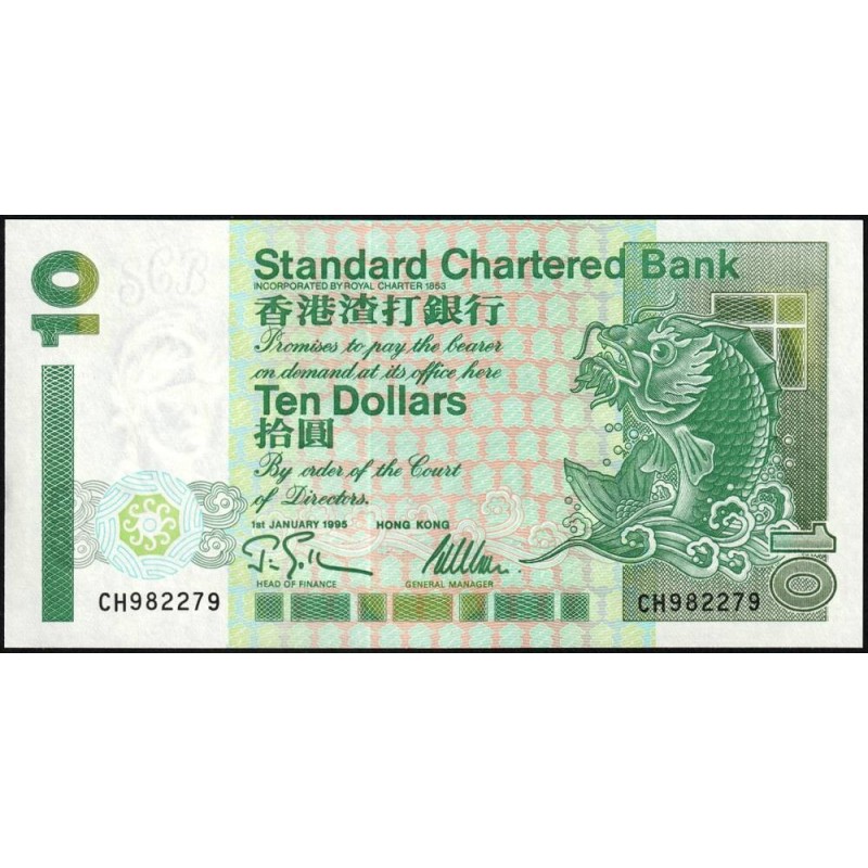 Hong Kong - Standard Ch. Bank - Pick 284c - 10 dollars - Série CH - 01/01/1995 - Etat : NEUF