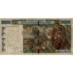 Bénin - Pick 213Bl - 5'000 francs - 2002 - Etat : SPL