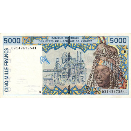 Bénin - Pick 213Bl - 5'000 francs - 2002 - Etat : SUP