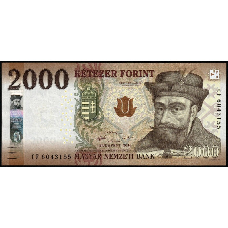 Hongrie - Pick 204a - 2'000 forint - Série CF - 2016 - Etat : NEUF