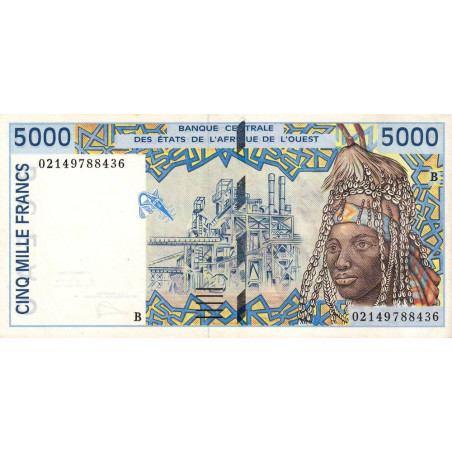 Bénin - Pick 213Bl - 5'000 francs - 2002 - Etat : SUP+