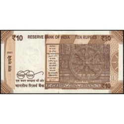 Inde - Pick 109e_1 - 10 rupees - Série 10B - Sans lettre - 2021 - Etat : NEUF