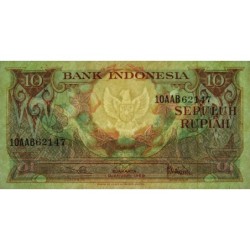 Indonésie - Pick 66_2 - 10 rupiah - Série 10AAB - 01/01/1959 - Etat : NEUF
