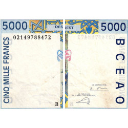 Bénin - Pick 213Bl - 5'000 francs - 2002 - Etat : TTB