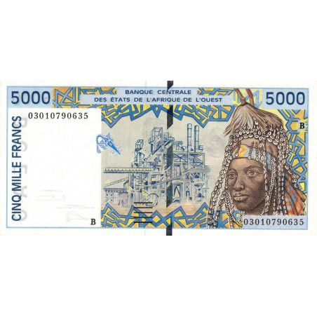 Bénin - Pick 213Bm - 5'000 francs - 2003 - Etat : SPL+