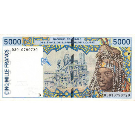 Bénin - Pick 213Bm - 5'000 francs - 2003 - Etat : TTB