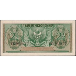 Indonésie - Pick 75 - 2 1/2 rupiah - Série DDJ - 1956 - Etat : NEUF