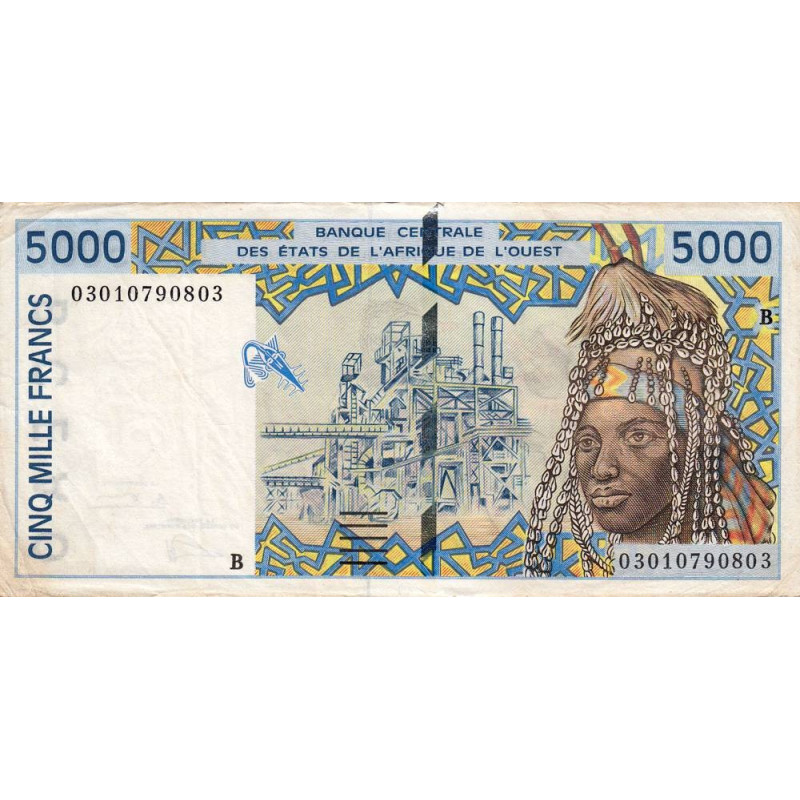 Bénin - Pick 213Bm - 5'000 francs - 2003 - Etat : TB+