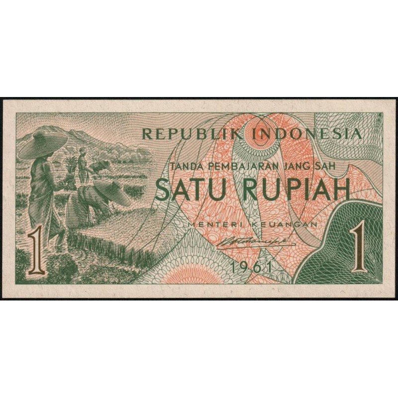 Indonésie - Pick 78a - 1 rupiah - Série GEN - 1961 - Etat : NEUF