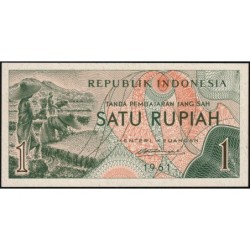 Indonésie - Pick 78a - 1 rupiah - Série GZZ - 1961 - Etat : pr.NEUF