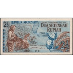 Indonésie - Pick 79 - 2 1/2 rupiah - Série DMK - 1961 - Etat : NEUF
