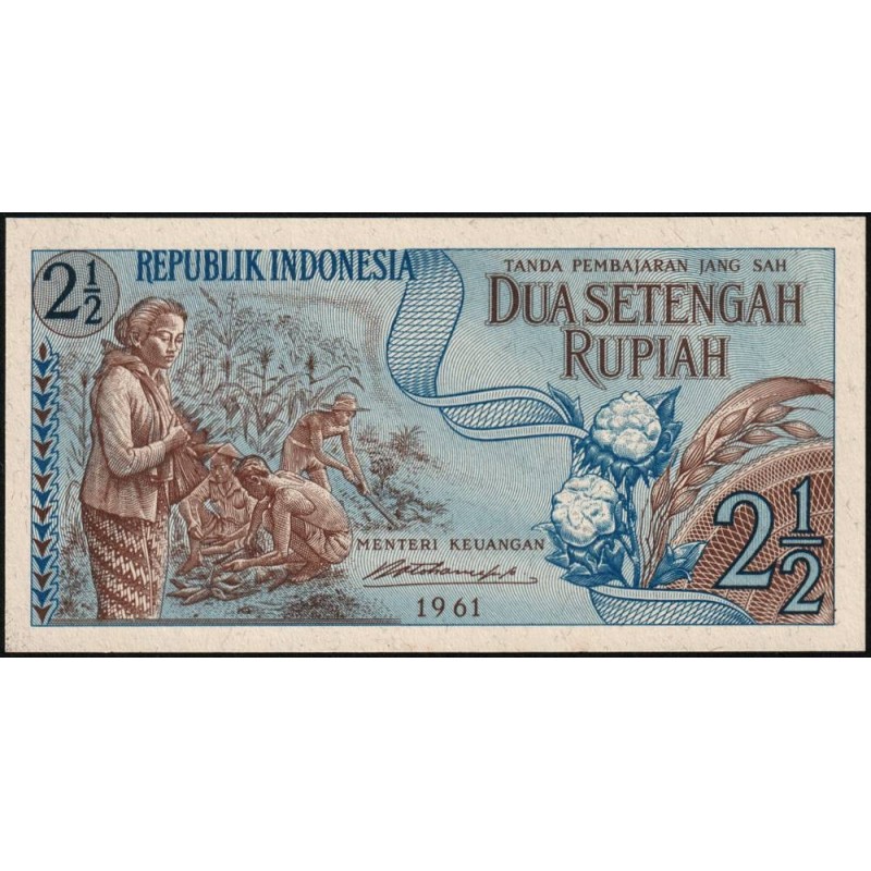 Indonésie - Pick 79 - 2 1/2 rupiah - Série DMK - 1961 - Etat : NEUF