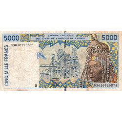 Bénin - Pick 213Bm - 5'000 francs - 2003 - Etat : TB-