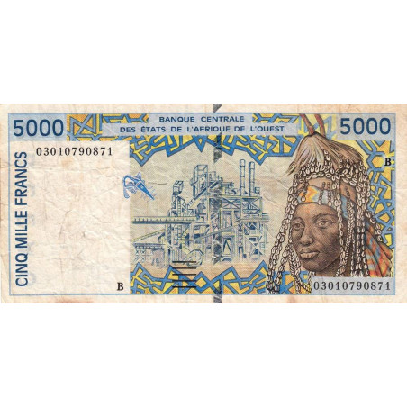 Bénin - Pick 213Bm - 5'000 francs - 2003 - Etat : TB-