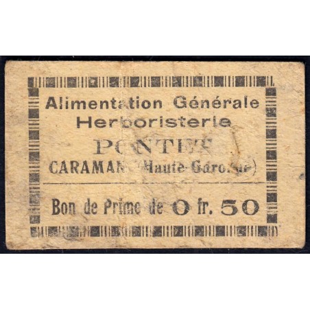 31 - Caraman - Alimentation Générale Herboristerie - Pontet - 0 franc 50 - Type 1b - Etat : TB-