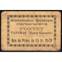 31 - Caraman - Alimentation Générale Herboristerie - Pontet - 0 franc 50 - Type 1a - Etat : TB-